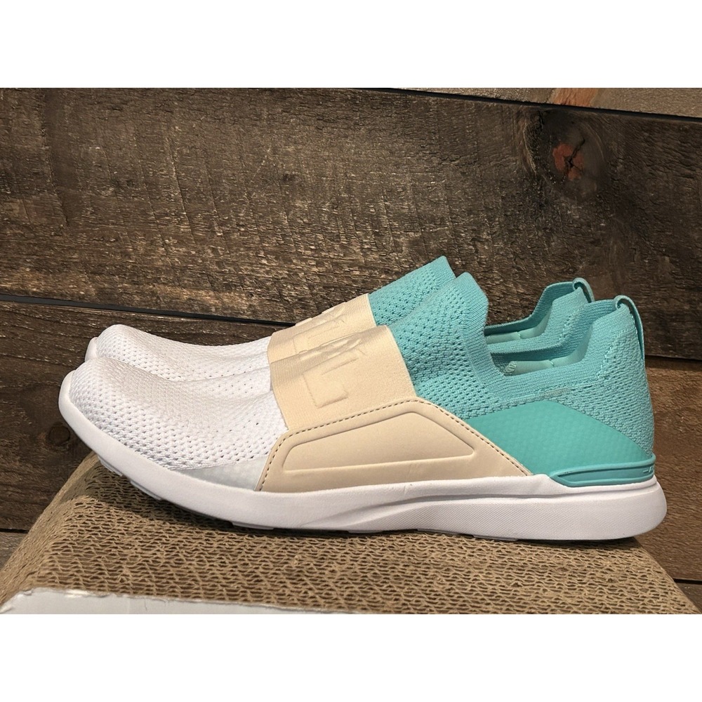 Women's Athletic Shoes in White and Teal